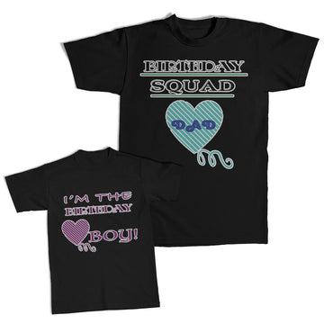 Daddy and Me Outfits King Crown - Birthday Squad Dad Heart Love Cotton