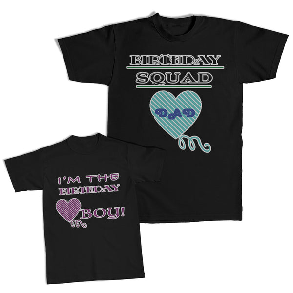 Daddy and Me Outfits King Crown - Birthday Squad Dad Heart Love Cotton