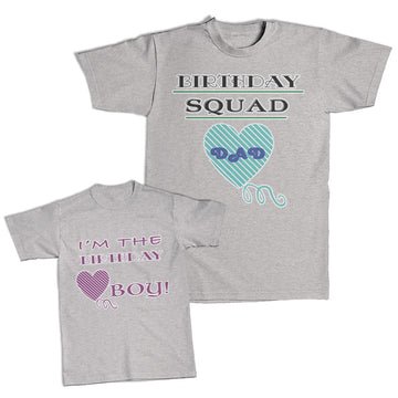 Daddy and Me Outfits King Crown - Birthday Squad Dad Heart Love Cotton