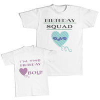 Daddy and Me Outfits King Crown - Birthday Squad Dad Heart Love Cotton