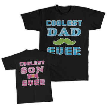 Daddy and Me Outfits Coolest Dad Ever Beard - Son Ever Bow Heart Cotton