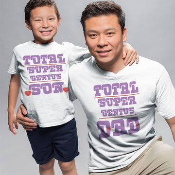 Daddy and Me Outfits Total Super Genius Dad Heart Love - Son Heart Cotton