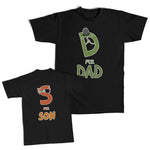 Daddy and Me Outfits D for Dad Cartoon Snake - S for Son Snake Cartoon Cotton