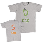 Daddy and Me Outfits D for Dad Cartoon Snake - S for Son Snake Cartoon Cotton