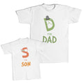 Daddy and Me Outfits D for Dad Cartoon Snake - S for Son Snake Cartoon Cotton