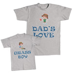 Daddy and Me Outfits Dads Watering Pot Smile Grass Boy Digging Plant Cotton