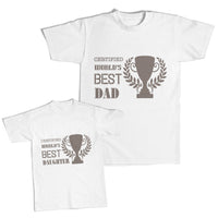 Daddy and Me Outfits Certified Worlds Best Son 1 Trophy - Daughter Cotton