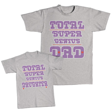 Daddy and Me Outfits Total Super Genius Daughter Heart - Dad Heart Cotton