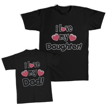 Daddy and Me Outfits I Love My Dad Heart - I Love My Daughter Heart Cotton