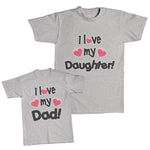 Daddy and Me Outfits I Love My Dad Heart - I Love My Daughter Heart Cotton