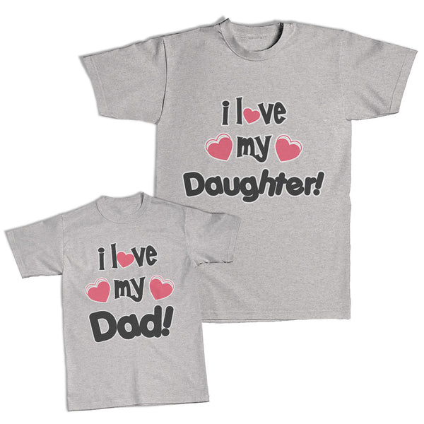 Daddy and Me Outfits I Love My Dad Heart - I Love My Daughter Heart Cotton