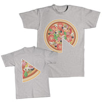 Daddy and Me Outfits Pizza Food Pizza Pie - 1 Slice Pizza Cotton