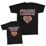 Daddy and Me Outfits Scary Lucky Heart Laughing Halloweeen - Cute Heart Cotton