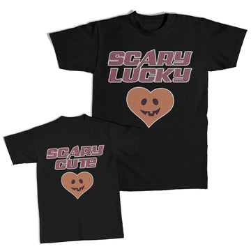 Daddy and Me Outfits Scary Lucky Heart Laughing Halloweeen - Cute Heart Cotton