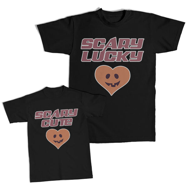 Daddy and Me Outfits Scary Lucky Heart Laughing Halloweeen - Cute Heart Cotton