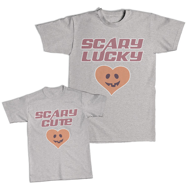 Daddy and Me Outfits Scary Lucky Heart Laughing Halloweeen - Cute Heart Cotton