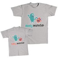 Daddy and Me Outfits Bun Game Strong - Daddy Monster Cartoon Cotton