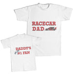 Daddy and Me Outfits Race Car Dad Sports - Daddy's Fan Racing Flag Cotton