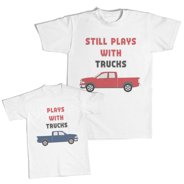 Daddy and Me Outfits Still Plays with Trucks Semi Truck - Plays with Cotton