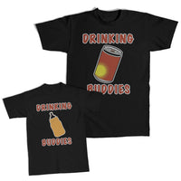 Daddy and Me Outfits Drinking Buddies Liquor Bottle - Milk Bottle Cotton