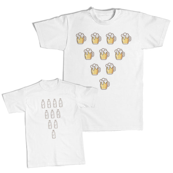 Daddy and Me Outfits Beer Glasses - Milk Bottles Dairy Cotton