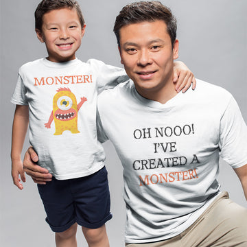 Daddy and Me Outfits I Have Created A Monster - Monster Ugly Cartoon Cotton