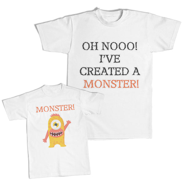 Daddy and Me Outfits I Have Created A Monster - Monster Ugly Cartoon Cotton