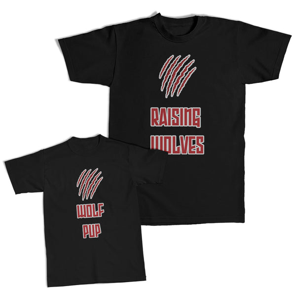Daddy and Me Outfits Love Son Hands Intimacy - Raising Wolves Scratches Cotton