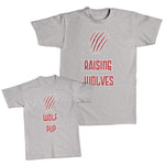 Daddy and Me Outfits Love Son Hands Intimacy - Raising Wolves Scratches Cotton