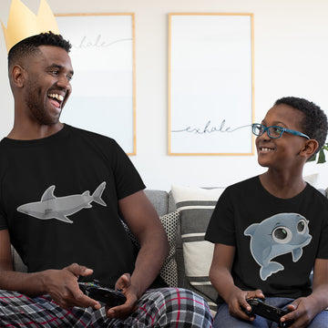 Daddy and Me Outfits Did We Just Become Friends - Sharks Animal Cartoon Cotton