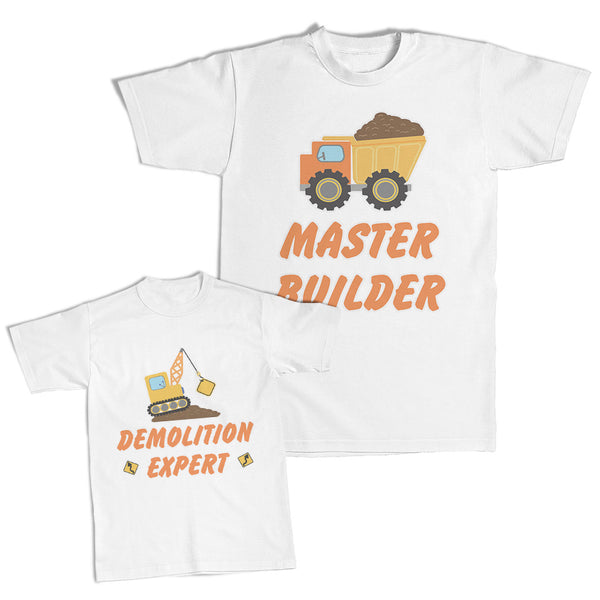Daddy and Me Outfits Milk Naps Rock Roll Hands - Master Builder Trolley Cotton