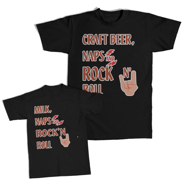Daddy and Me Outfits Play Tennis Daddy Player Craft Beer Naps Rock Roll Cotton