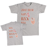 Daddy and Me Outfits Play Tennis Daddy Player Craft Beer Naps Rock Roll Cotton