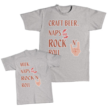 Daddy and Me Outfits Play Tennis Daddy Player Craft Beer Naps Rock Roll Cotton