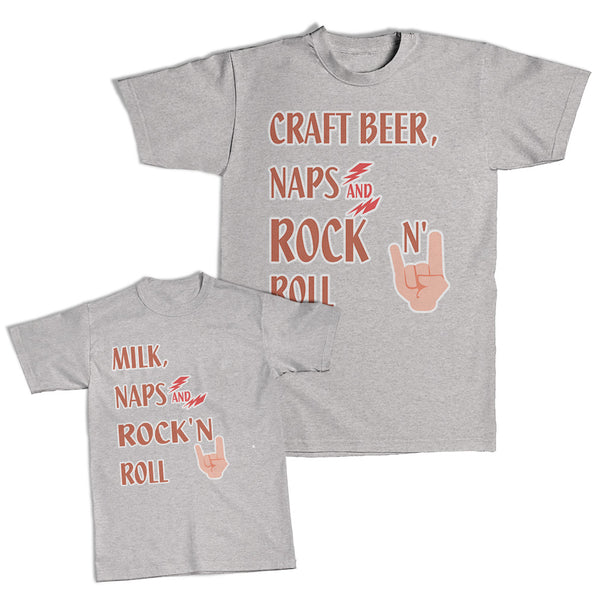 Daddy and Me Outfits Play Tennis Daddy Player Craft Beer Naps Rock Roll Cotton