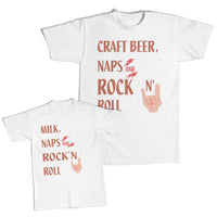 Daddy and Me Outfits Play Tennis Daddy Player Craft Beer Naps Rock Roll Cotton