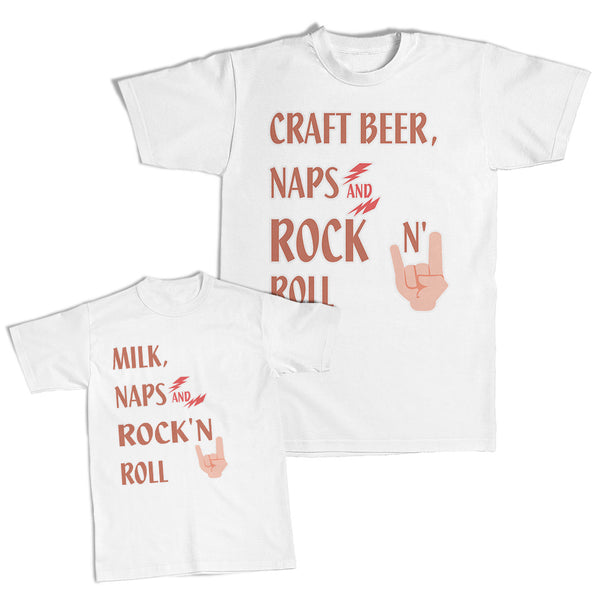 Daddy and Me Outfits Play Tennis Daddy Player Craft Beer Naps Rock Roll Cotton