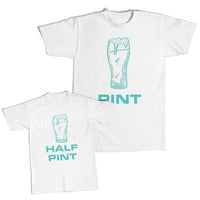 Daddy and Me Outfits Father Son Playing - Liquor Glass Pint Drinking Cotton