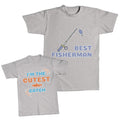 Daddy and Me Outfits Fisherman Spool Fishing Rod Am Cutest Catch Fish Cotton