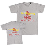 Daddy and Me Outfits I Love Beer and Football Heart - I Milk and Cotton