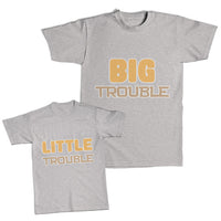 Daddy and Me Outfits Big Trouble - Little Trouble Cotton