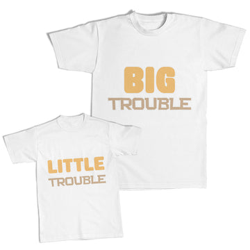 Daddy and Me Outfits Big Trouble - Little Trouble Cotton