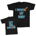 Daddy and Me Outfits I Rock My Baby Guitar - My Dad Rocks Guitar Cotton