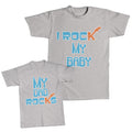 Daddy and Me Outfits I Rock My Baby Guitar - My Dad Rocks Guitar Cotton