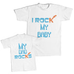 Daddy and Me Outfits I Rock My Baby Guitar - My Dad Rocks Guitar Cotton