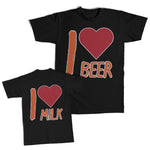 Daddy and Me Outfits Paste Option - I Love Beer Heart Cotton