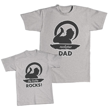 Daddy and Me Outfits Roar Son Lion Adorable Dinosaur - Rock Star Dad Cotton