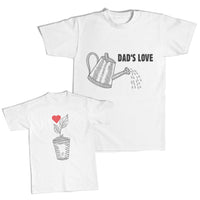 Daddy and Me Outfits Love Heart Affection - Dads Love Watering Pot Cotton