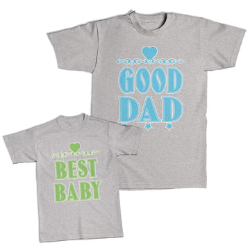 Daddy and Me Outfits Good Dad Heart Star - Best Baby Heart Cotton