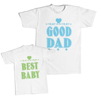 Daddy and Me Outfits Good Dad Heart Star - Best Baby Heart Cotton
